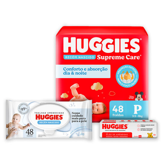 Kit Primeiros Dias Huggies Supreme Care P - 48 fraldas